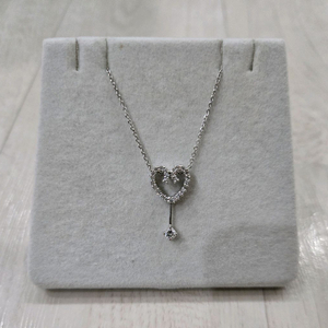 14k 화이트골드 하트 목걸이 2.45g 무료배송 이미지