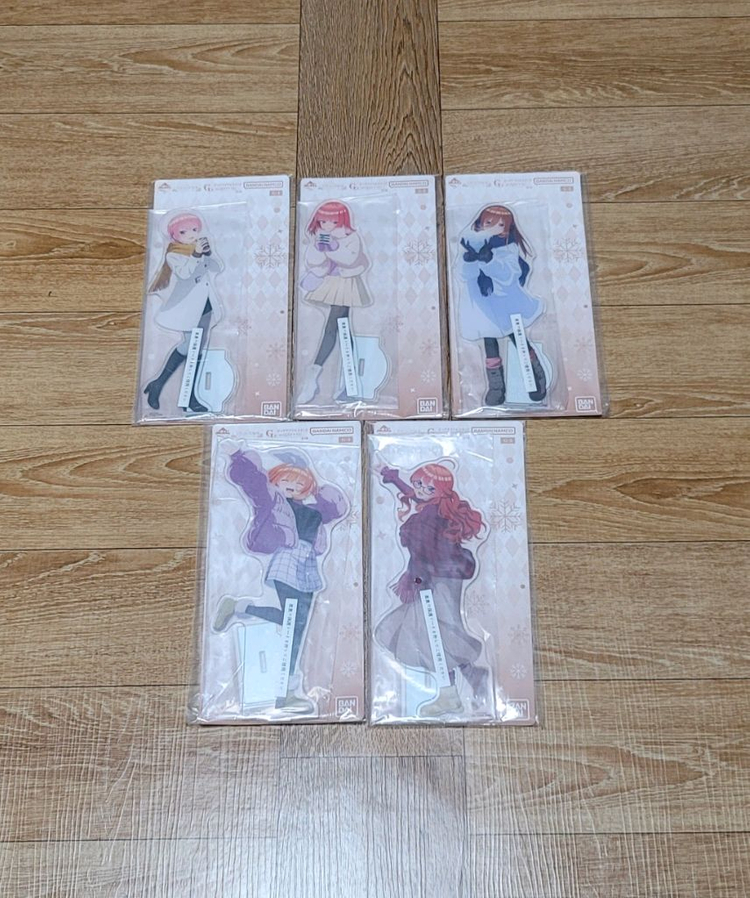 (일괄) 제일복권 5등분의 신부 다섯 쌍둥이로부터 사랑을 담아 G상 빅 아크릴 스탠드 (온기 일러스트) 이미지