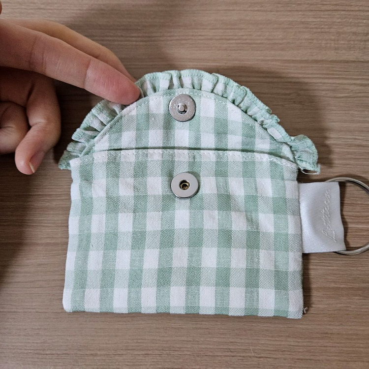 [새상품] 레터프롬문 체크 셔링 카드지갑 키링--3