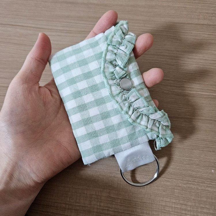 [새상품] 레터프롬문 체크 셔링 카드지갑 키링--6