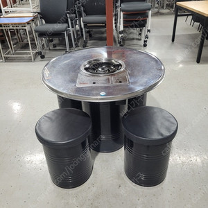 161번 고깃집깡통테이블 식당용 로스터테이블 중고 가스렌지 고기불판식탁 깡통의자