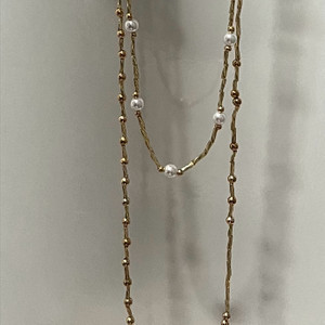 핸드메이드 골드 비즈 목걸이