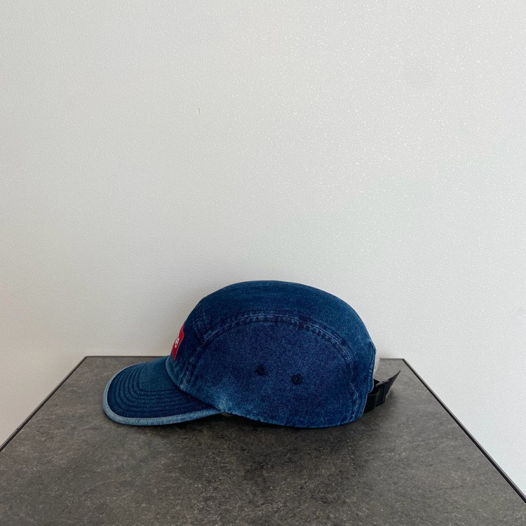 (OS) 슈프림 박스로고 캠프캡 모자 워시드 데님--1