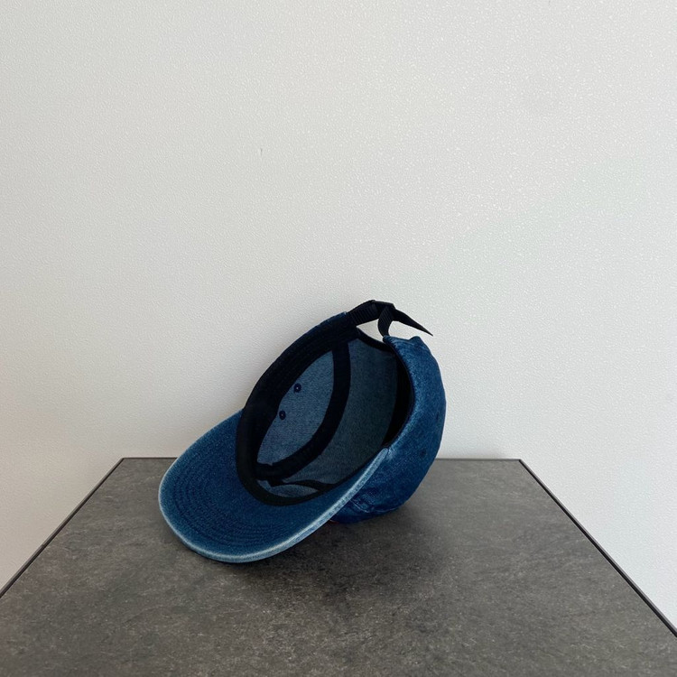 (OS) 슈프림 박스로고 캠프캡 모자 워시드 데님--5