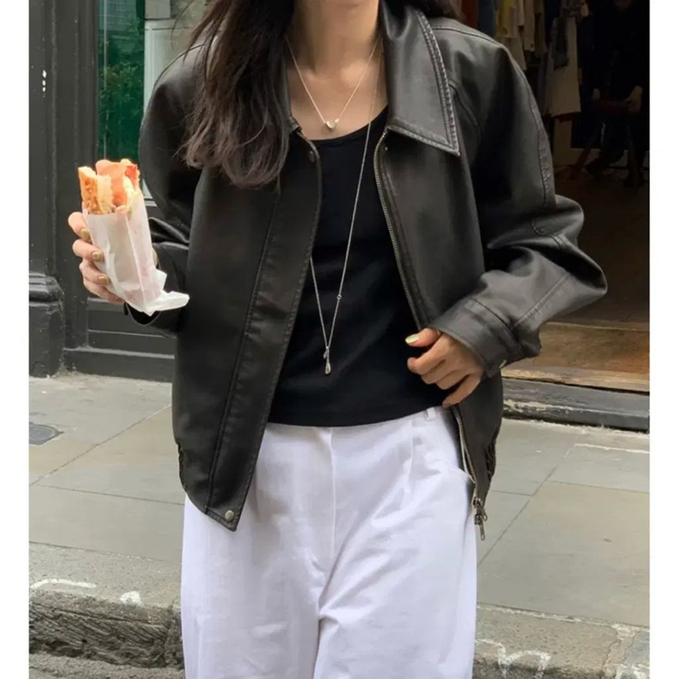 오브나인 베를린 빈티지 레더 자켓, 가죽자켓 이미지