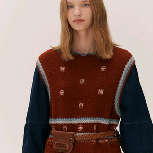 (민트색상 판매) 써스데이아일랜드 모헤어 니트베스트 S사이즈