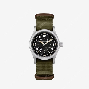 새상품) 해밀턴 카키 필드 메카니컬 38mm 나토 스트랩 그린 블랙 이미지