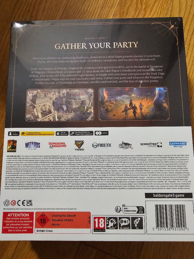 PS5 발더스게이트3(유럽판) 미개봉 이미지