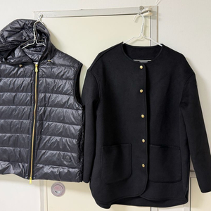 몽클레어 몽클레르 여성 코트 블랙 후드 패딩조끼 세트