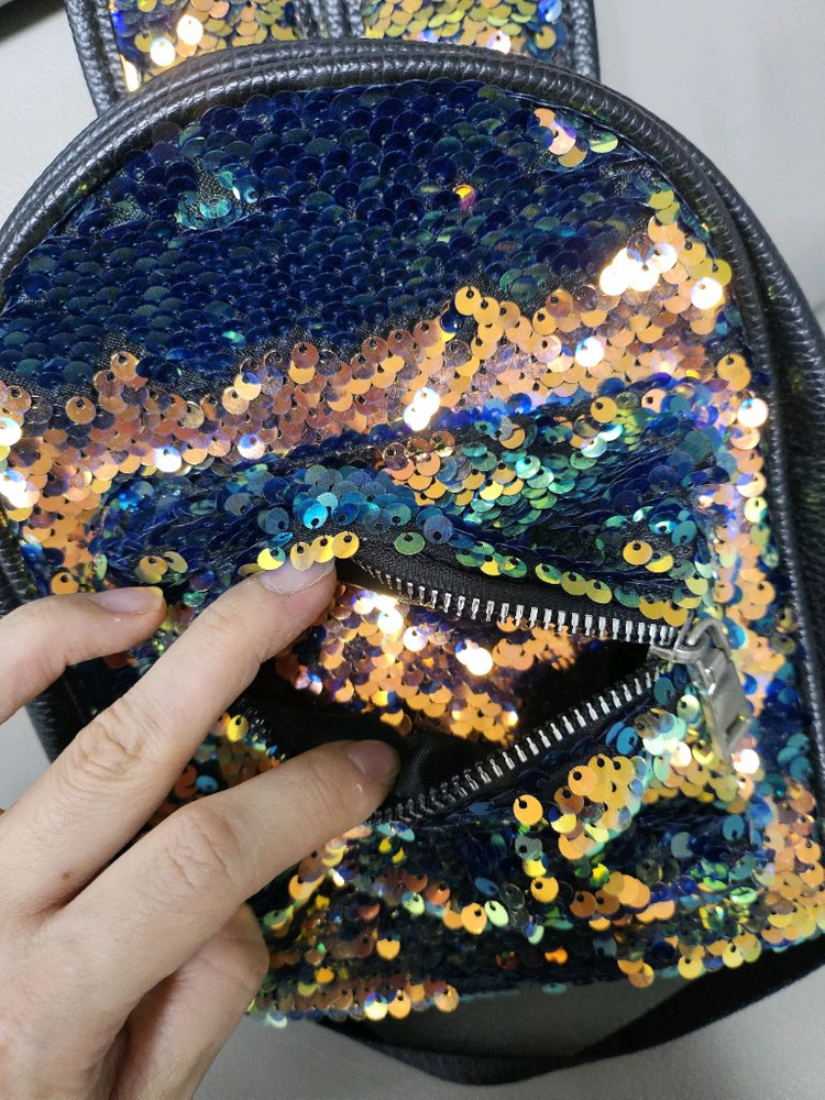 스팽글 버니 미니 백팩--4