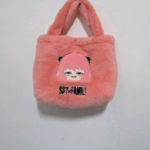 스파이패밀리 아냐 핑크 퍼 양면토드백 택만뗀새거