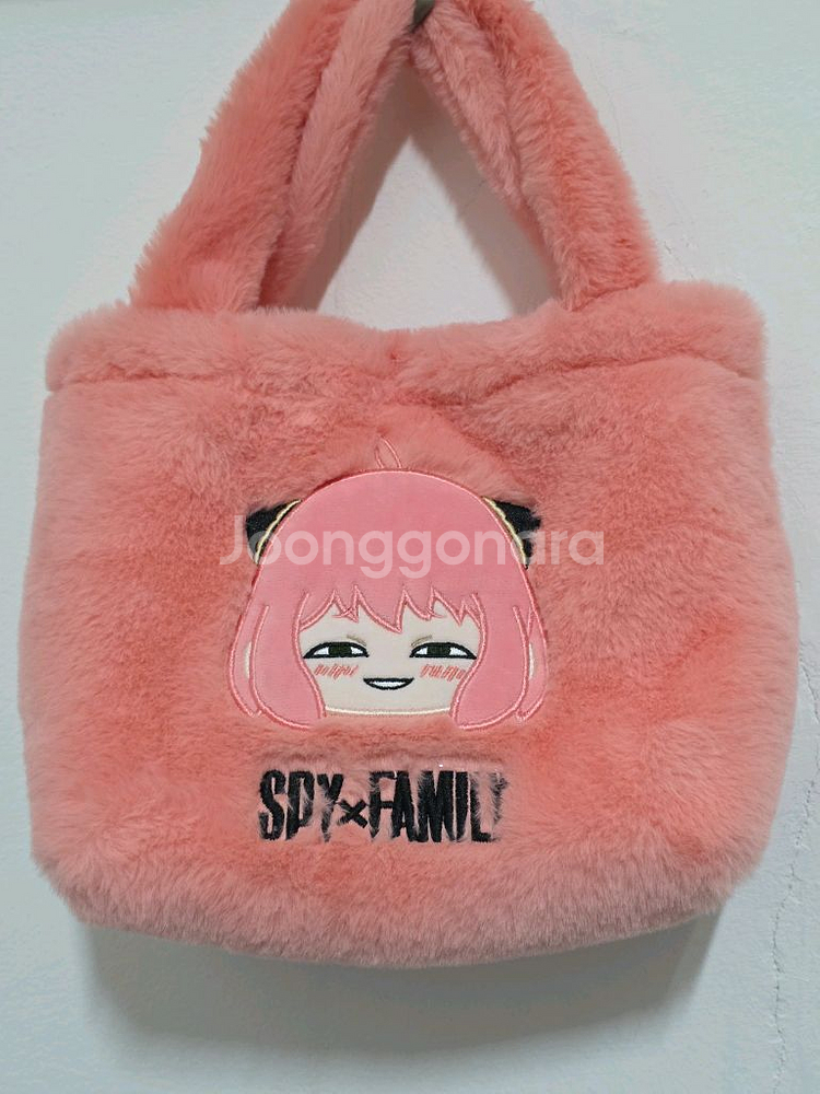 스파이패밀리 아냐 핑크 퍼 양면토드백 택만뗀새거--1