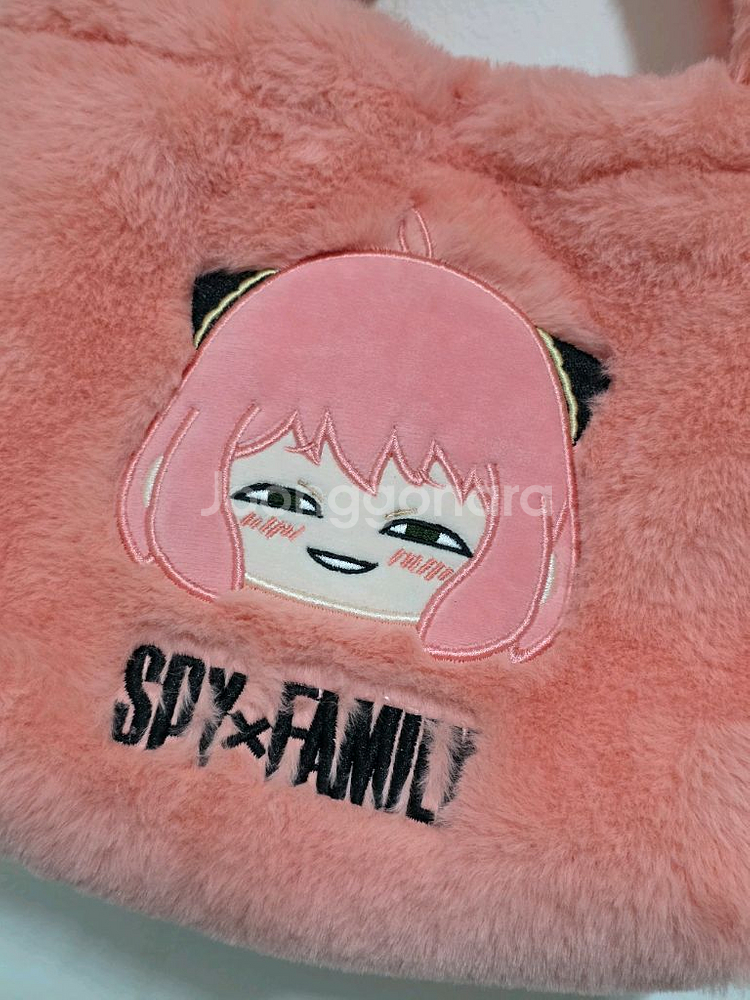 스파이패밀리 아냐 핑크 퍼 양면토드백 택만뗀새거--2