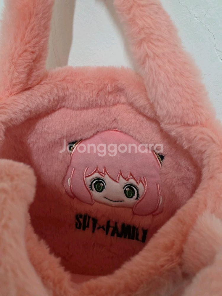 스파이패밀리 아냐 핑크 퍼 양면토드백 택만뗀새거--3