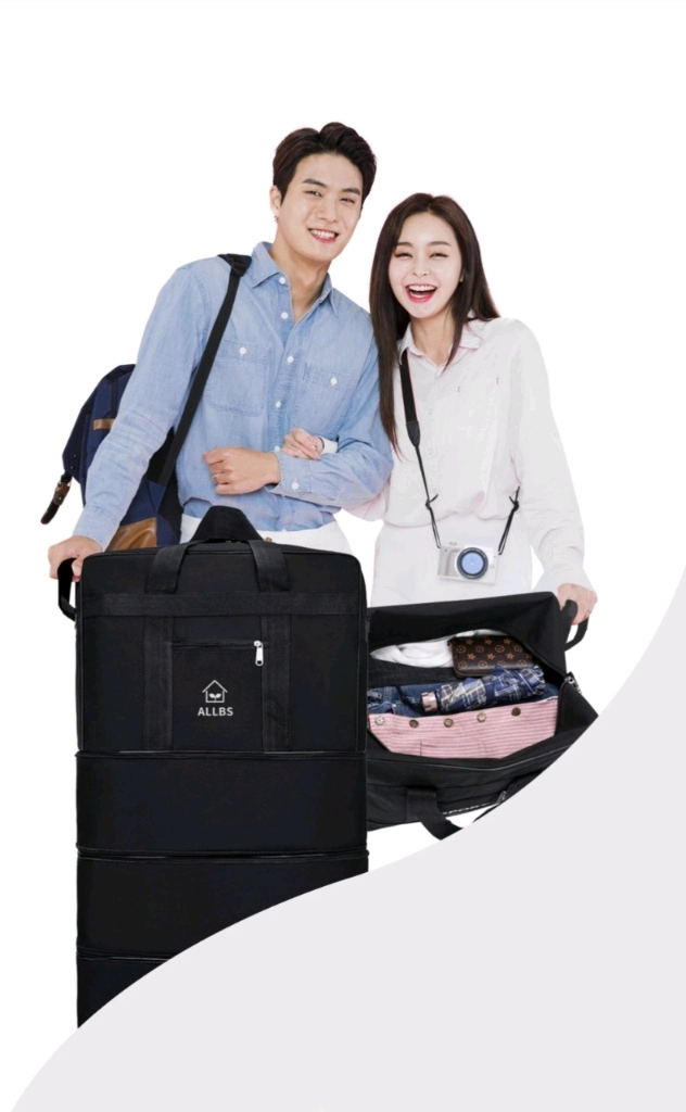 올에스 대용량 이민가방 대용량 이민가방 새제품입니다. 상황에 따라 크기 확장, 축소가 가능한 여행가방입니다. 바퀴가 이미지