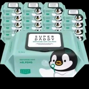 선착순)슈퍼대디 아기물티슈 고평량70g 엠보싱 민트 캡형70매 20팩당 무료배송17900원