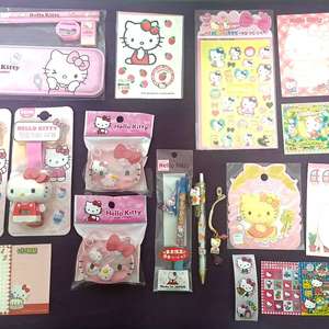 키티 고전 문구 필통 클립 스티커 시계 일본 지역 샤프 키링 메모 이미지