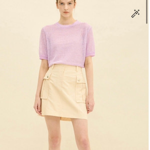 타임 time 린넨 블렌드 글리터 니트 탑 프리사이즈 24ss 정품