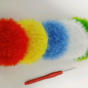 핸드메이드 알록달록 수세미 5개