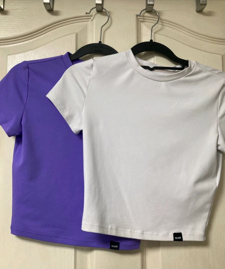 뮬라웨어 크롭 반팔 S사이즈 2장 일괄--1