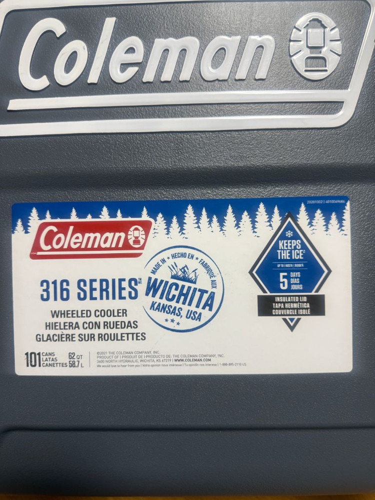 콜맨 316시리즈 62쿼트 휠 아이스박스--1