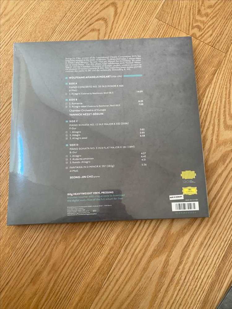 조성진 모차르트 LP 미개봉--1