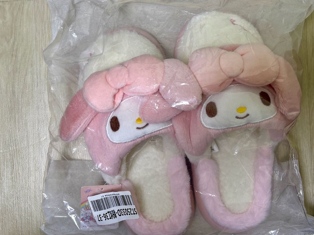 산리오 정품 겨울 털실내화(슬리퍼) 마이멜로디, 한교동--3