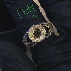 (미사용)s925 시트린 장미컷 반지 (조절링/각인ok) 이미지