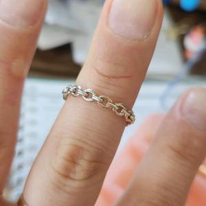 14k 골드 화이트체인 반지