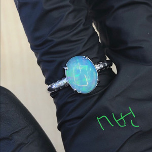 (미사용)s925 에티오피아 오팔 반지 (조절링/각인ok) 이미지