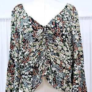 H&M스모크 밴딩 블라우스 스퀘어넥 빅사이즈블라우스 이미지