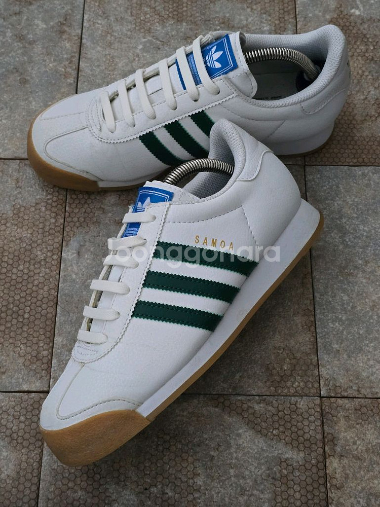(240)아디다스 사모아 화이트 그린 스니커즈 운동화--2