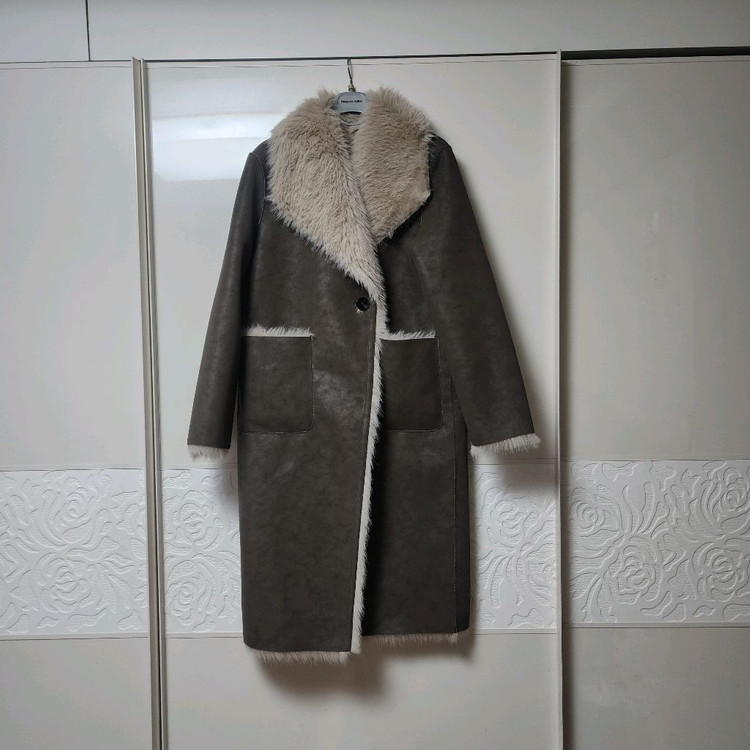 시즌 품절템 리버시블 퍼 코트 가볍고 핏 예쁜 양면 롱무스탕--7