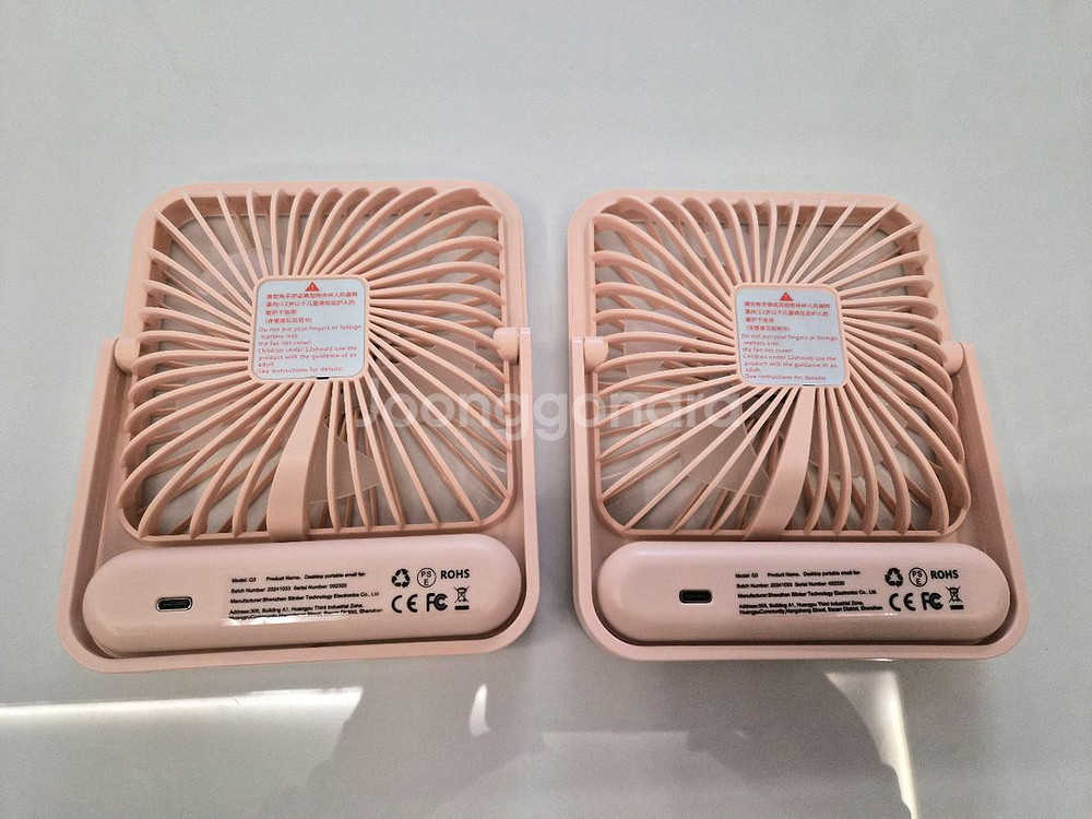 미니 휴대용 탁상 핑크 선풍기(새제품)--3