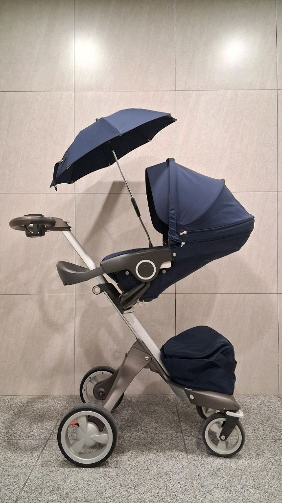 노르웨이산 최고급 명품 럭셔리 디럭스 유모차 스토케. 정품 고급 양산 + 커피컵홀더 + 아기 가방 + 쿠션 무료증정 이미지