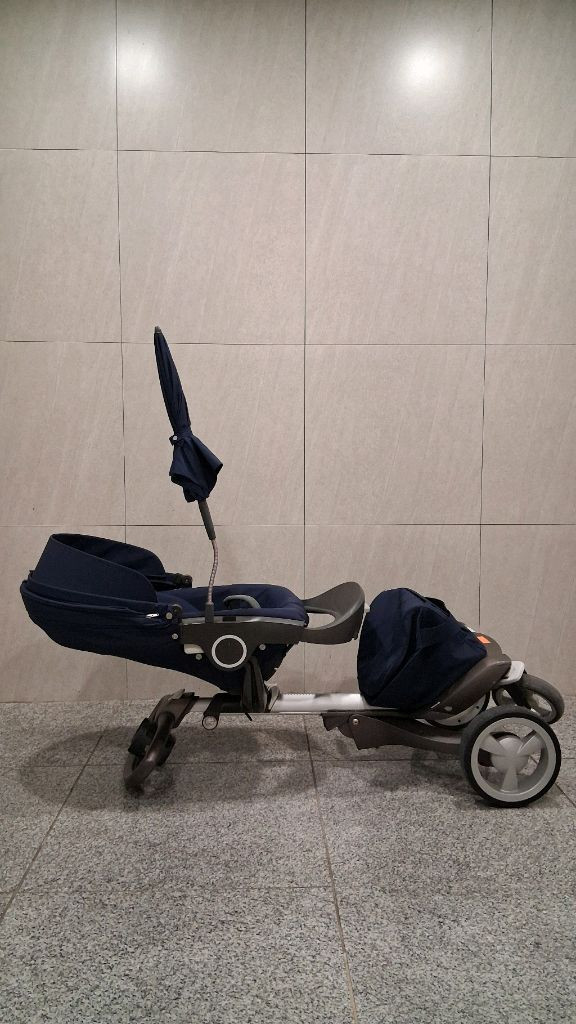 노르웨이산 최고급 명품 럭셔리 디럭스 유모차 스토케. 정품 고급 양산 + 커피컵홀더 + 아기 가방 + 쿠션 무료증정 이미지