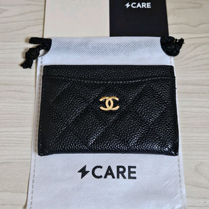 샤넬 캐비어 카드지갑 블랙 금장