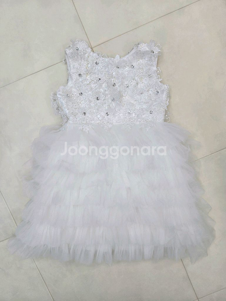 하얀 화이트 여아 드레스 130 사이즈--0