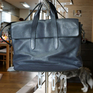 코치 남성 가죽 서류 가방 네이비