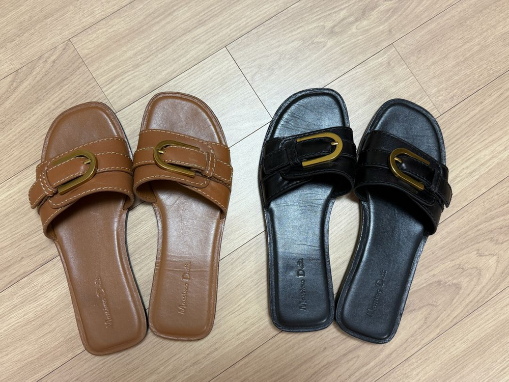 거의새거)마시모두띠 메탈 버클 레더 샌들--1