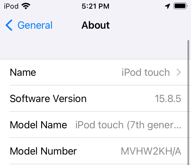 아이팟터치 7세대 32G 스페이스그레이 배터리100 팝니다--2