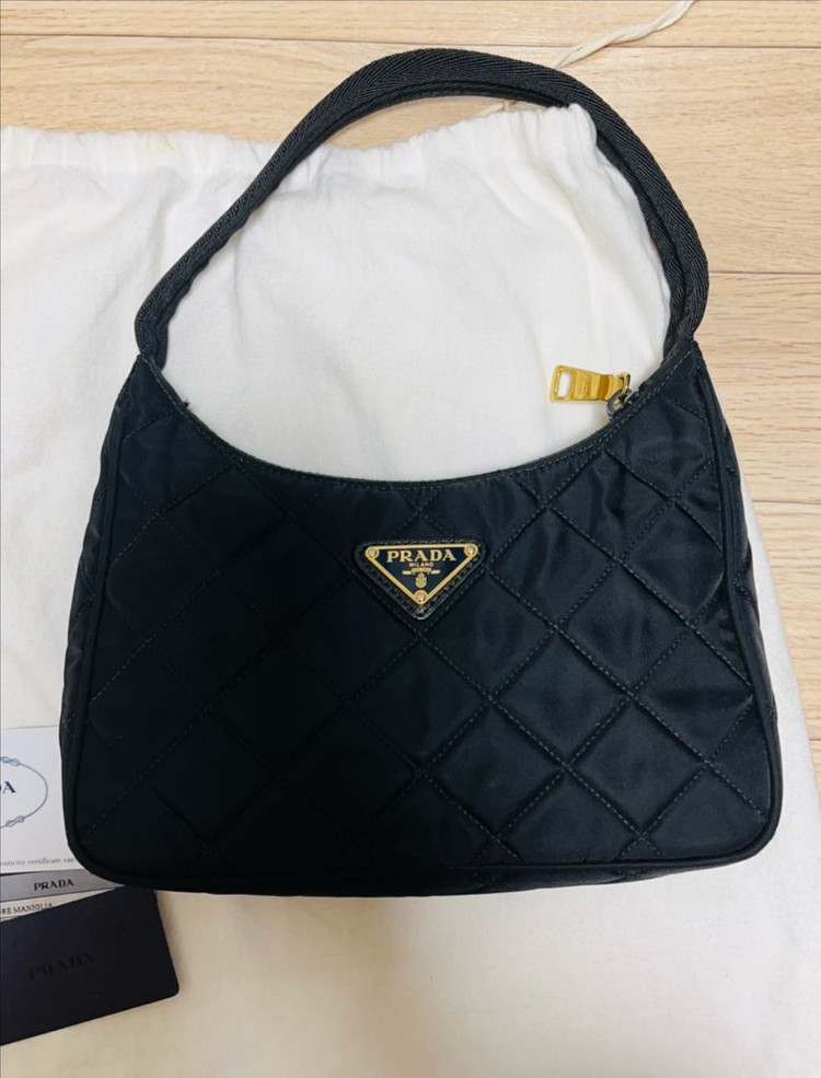 프라다 1NE051 리나일론 퀼팅 호보백--1