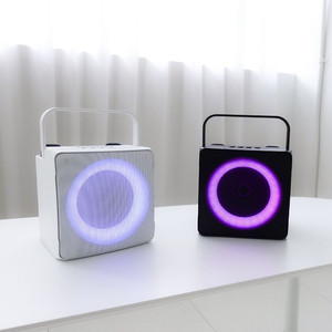 레인보우LED 블루투스스피커 듀얼마이크 노래방 세트 미개봉 새상품 + LED미러볼