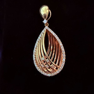 70만원대 14k 옐로우골드, 핑크골드 물방울 펜던트 50만원 판매해요 이미지