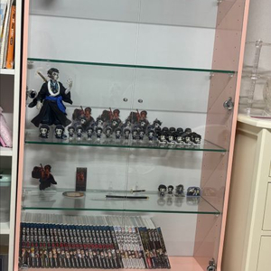 유리 장식장 800 핑크 피규어장 수납장 그릇장