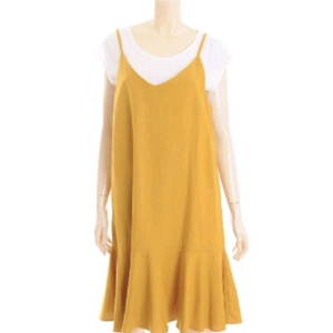 새상품) 플라스틱 아일랜드 뷔스티에 프릴 원피스 레이어드 나시 / 케이클럽 디어먼트 핫핑 리리앤코 공구우먼