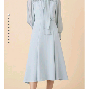 린 코르도 배색 원피스 77사이즈