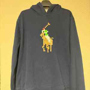 폴로 랄프로렌 네이비 픽셀 로고 후드티