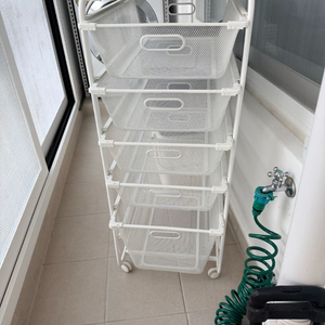 이케아 알고트 5단 메쉬 트롤리 서랍장