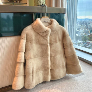 헤이에스 호리젠탈 코펜하겐 퍼플 휘메일 밍크 자켓